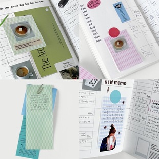 韩国oab 基础简约 新款 粉色蓝色绿色 待办备忘记事 便签 浮光分装