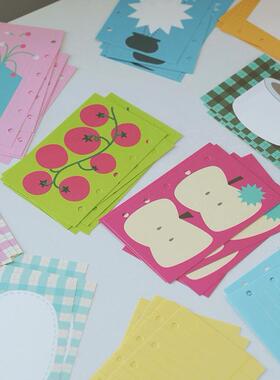 【分装】nnight 设计彩色几何图案无孔M5A7活页内页手帐便签拼贴