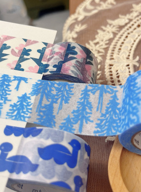 浮光分装 MT皆川明 植绒蓝松 立体凸感 盐系手帐胶带。