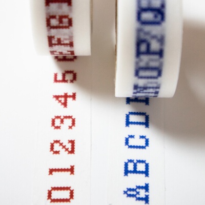 【整卷/分装】Jazzornot 拉条即可 stitch 红蓝刺绣风数字母胶带