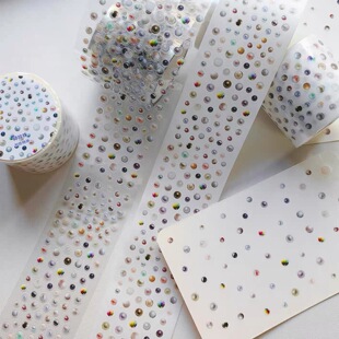 浮光分装甜品镇 碎亮片 碎珍珠双透亮膜切模胶带和纸特油手帐拼贴