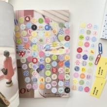 浮光分装3amigos2024冬季模切贴纸卷 淡彩纽扣花园小画框手帐贴纸