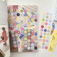 浮光分装3amigos2024冬季模切贴纸卷 淡彩纽扣花园小画框手帐贴纸