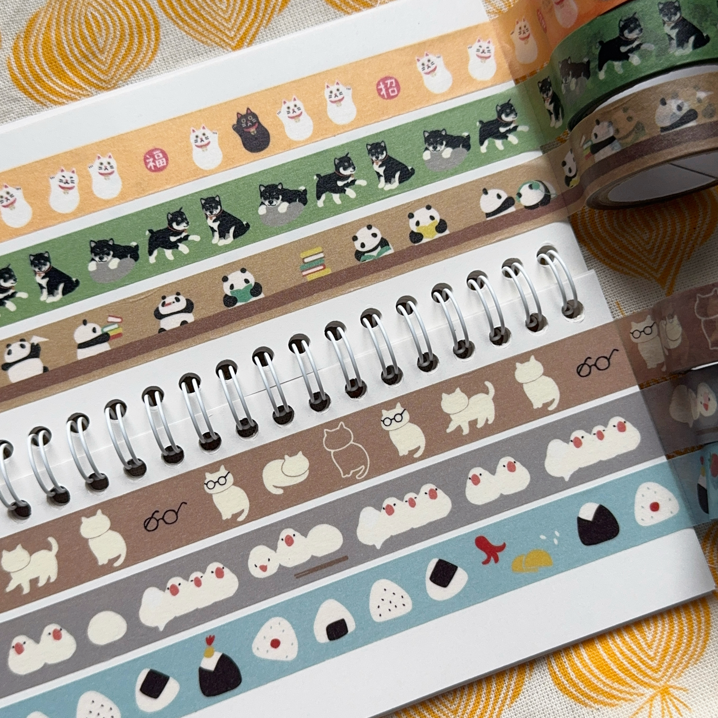 浮光分装 日本滨文样 可爱小动物 小狗小猫小鸟~手帐胶带