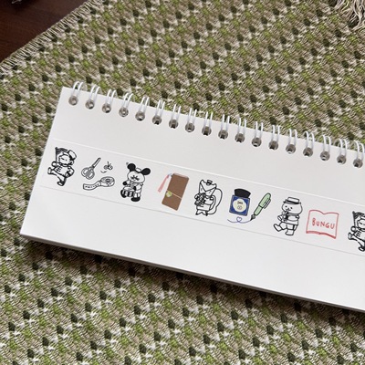 浮光分装 makkey 仙台限定 可爱线条黑白 文具小动物 手帐胶带