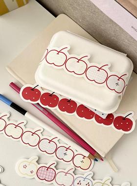 浮光分装 3amigos2024冬季便签拉手苹果小杯冰沙秋叶与框装饰手帐