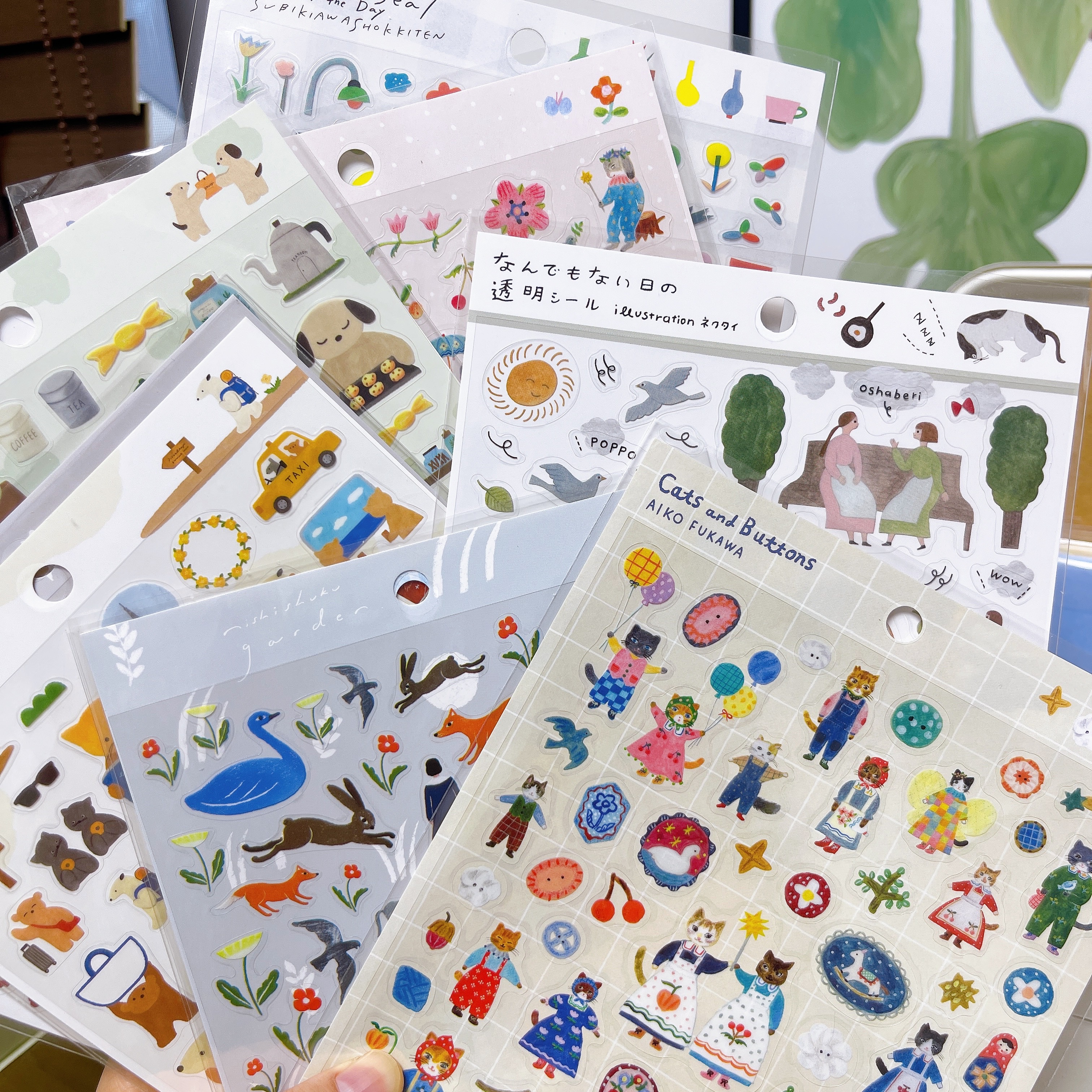 表现社pet贴纸 盐系 绘本手绘风异形贴纸 手帐咕卡手工素材