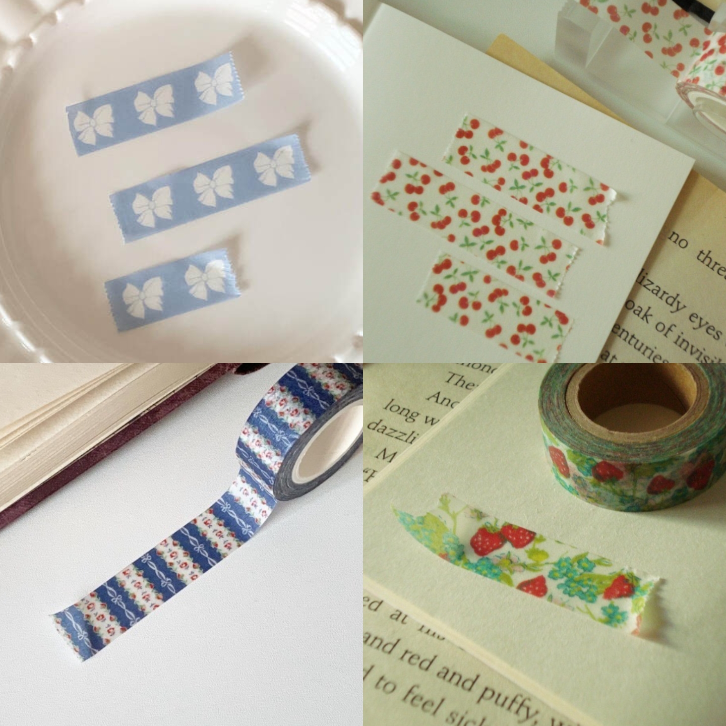 浮光分装 超法式的图案 韩国popo factory 草莓蝴蝶结手帐胶带