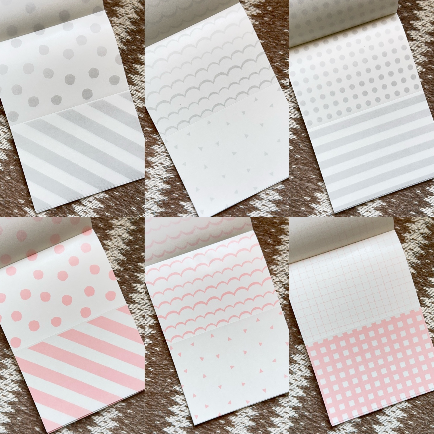 浮光分装 水缟 波点斜纹格纹薄款手帐便签 素材纸