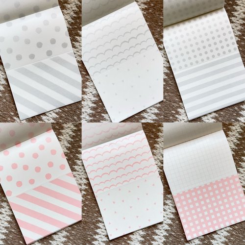 浮光分装 水缟 波点斜纹格纹薄款手帐便签 素材纸