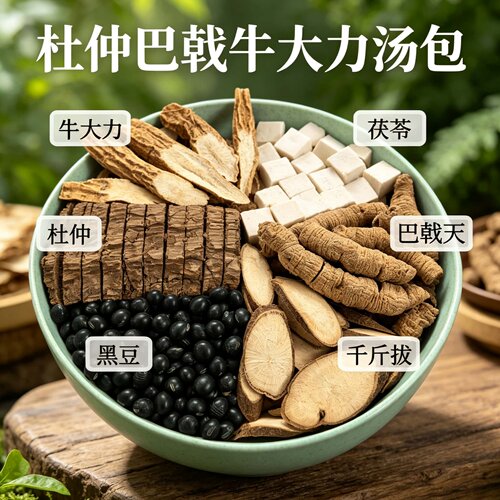牛大力巴戟杜仲黑豆汤包茯苓千斤拔中药材补腰肾鹿茸药膳养生汤料
