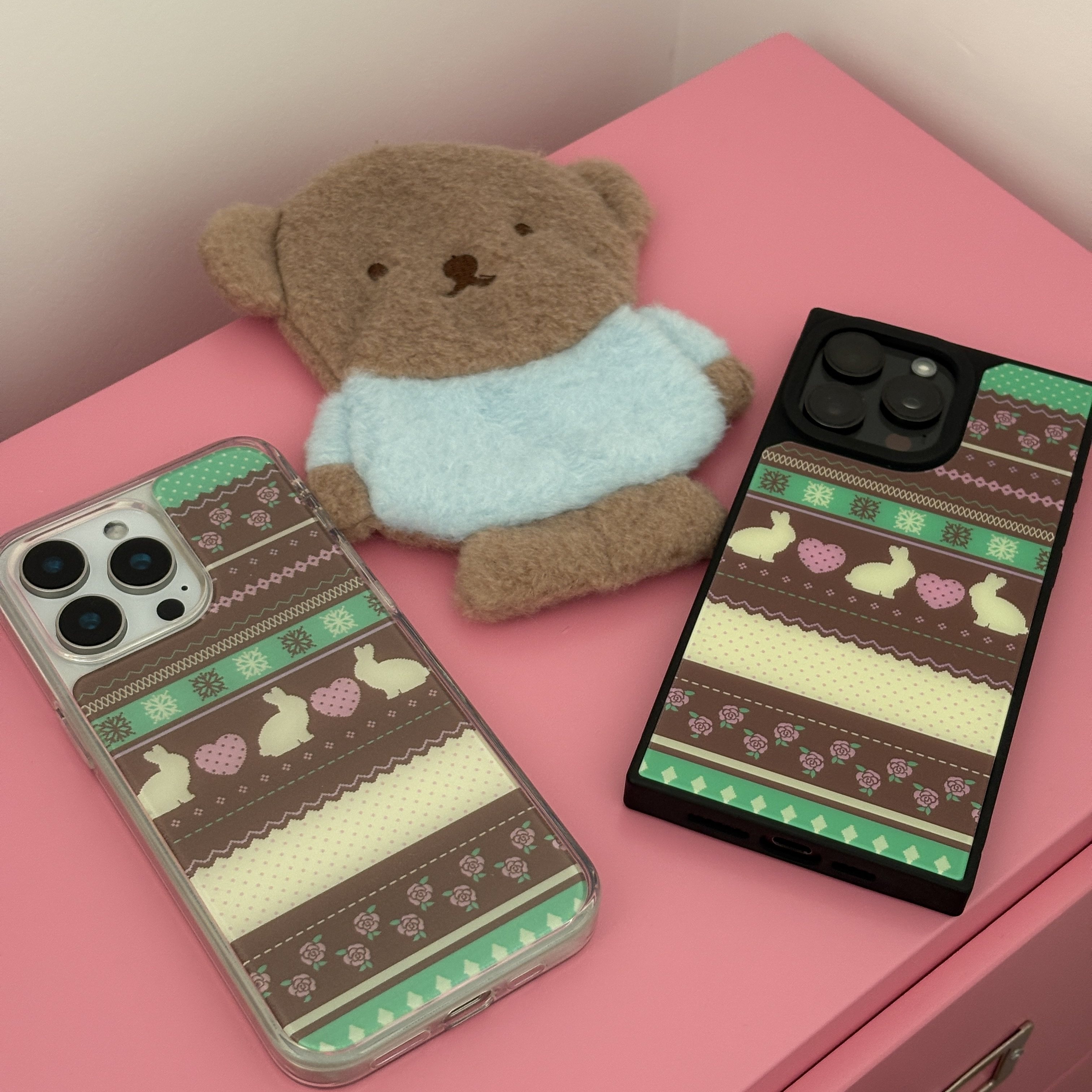 AnotherHillxMOMORAY原创费尔岛方边磁吸手机壳透明边框