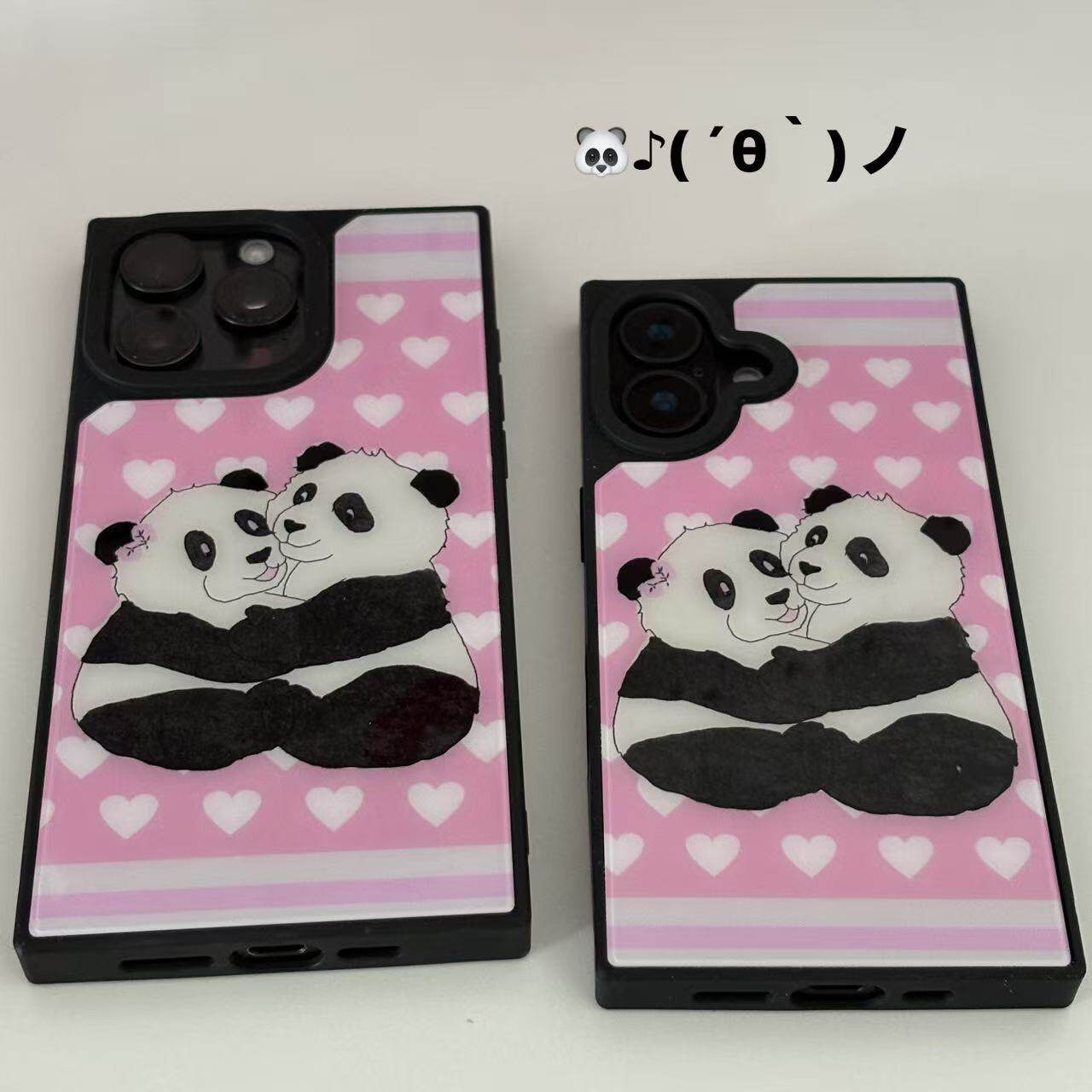 AnotherHillxGoldanna.原创熊猫方边磁吸手机壳有挂绳孔