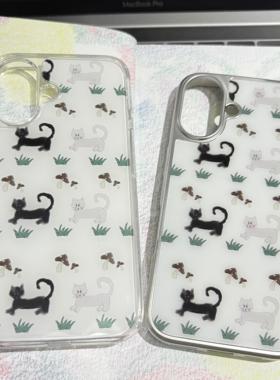 AnotherHillxGoldanna原创“你也喜欢小猫吗”冬日猫咪韩系手机壳适用于iPhone