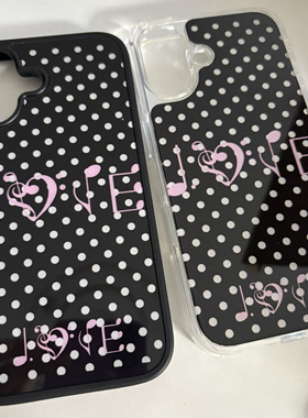 AnotherHill原创黑白波点“love“系列手机壳