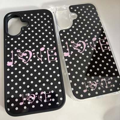 AnotherHill原创黑白波点“love“系列手机壳