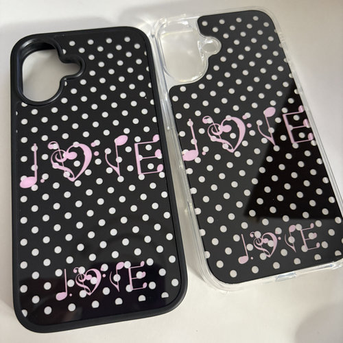 AnotherHill原创黑白波点“love“系列手机壳