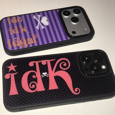 Another Hill原创紫色波点紫色条纹“I don't know”磁吸神甲壳