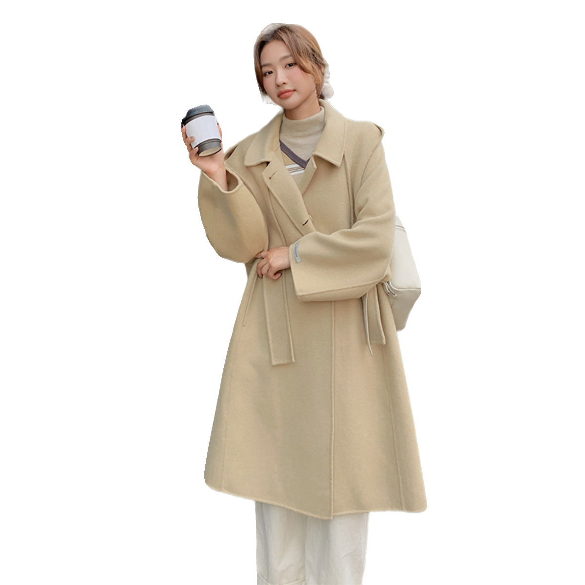 2023新款双面呢大衣帽子可脱卸2373-P280控378+,女装毛呢外套,浙宝268（原浙宝222）