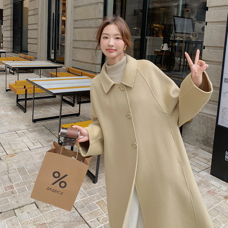 2023新款双面呢大衣帽子可脱卸2373-P280控378+,女装毛呢外套,浙宝268（原浙宝222）