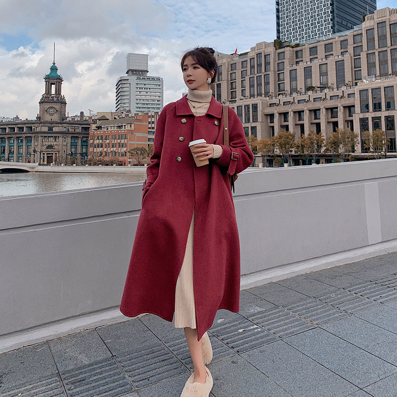 2021新款双排扣呢大衣加厚长款2188-P175控258+,女装毛呢外套,浙宝268（原浙宝222）