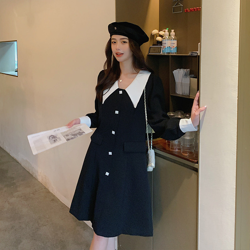 现货2022新款黑色连衣裙2220P110空格168,女装连衣裙,浙宝268（原浙宝222）