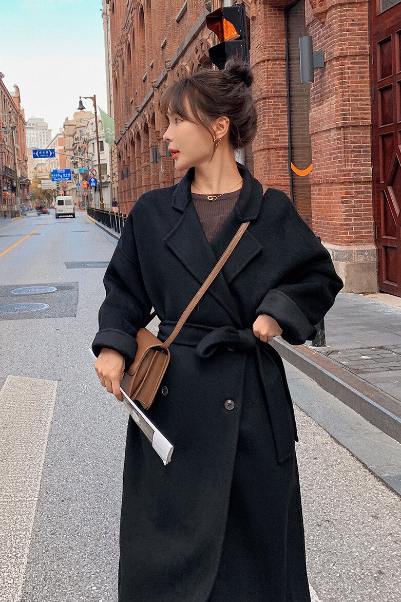 现货！2023年新款加厚呢子大衣长款2185+,女装毛呢外套,浙宝268（原浙宝222）
