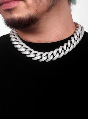 YBSJewelry20mm高密镶重工古巴项链