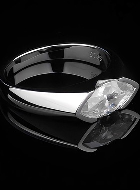 YBSＹＢＳ纯银简约2克拉戒指VVS