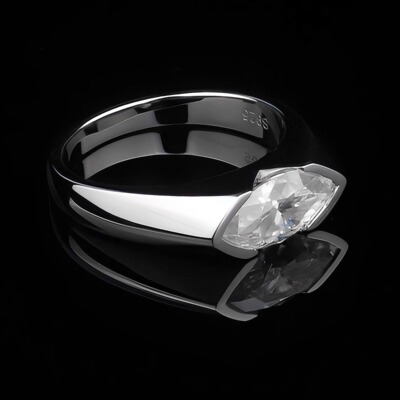 YBSＹＢＳ纯银简约2克拉戒指VVS