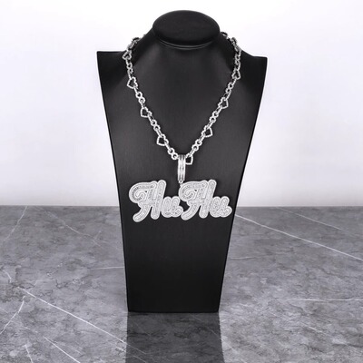 YBSJewelry定制字母吊坠密镶方钻冰糖字母