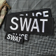 SWAT黑底白字战术士气章魔术贴胸章大背贴章个性 创意臂章士气章