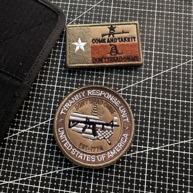 迷彩军迷士气德克萨州个性刺绣魔术贴户外配饰臂章服装背包补丁贴