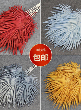 仿真棕榈叶红色葵扇插花婚庆吊顶