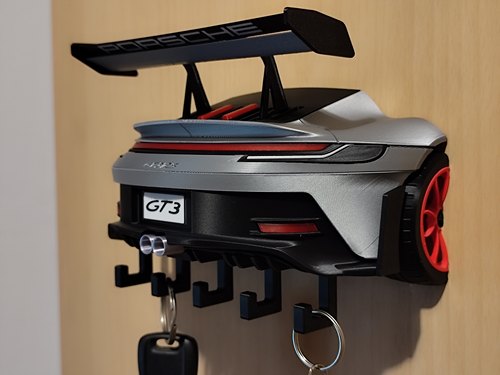 超跑GT3同款尾翼钥匙架 车迷专属玄关装饰挂钩 3D打印个性收纳