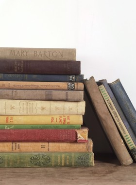 旧书英文二手复古旧书 外文欧式硬皮烫金书 拍摄道具家居办公摆件