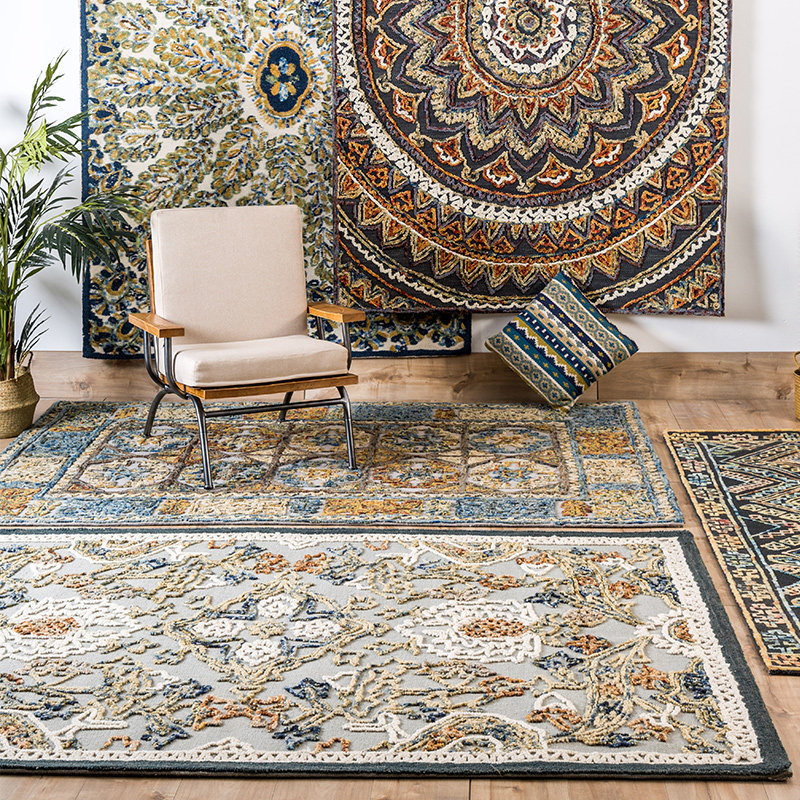 欧式复古手工编织地毯 印度进口客厅卧室羊毛毯子书房茶几地垫|ruв категории домашний ткань, ковер - от Buy2taobao.com для оказания профессиональной услуги покупки агента Taobao