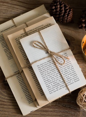 JK慕空间 复古文艺外文英文麻绳捆绑书落书捆书房摆件拍摄道具