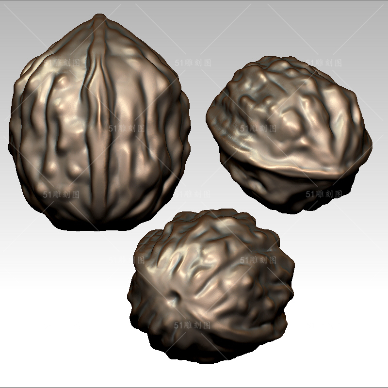 3D模型打印扫描图stl/obj圆雕图hd木雕玉雕核雕核桃手串把件立体
