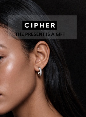 CIPHER S925纯银满钻耳环 嘻哈镶钻男女同款耳饰时尚耳圈潮hiphop