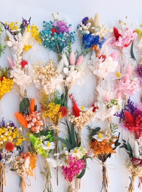 花束真花跨境新郎小迷你永生干花亚马逊贺卡小花胸针花花花束花束
