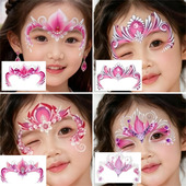 儿童节日表演额头贴爱莎公主彩虹可爱卡通彩绘脸贴乐园出游妆容