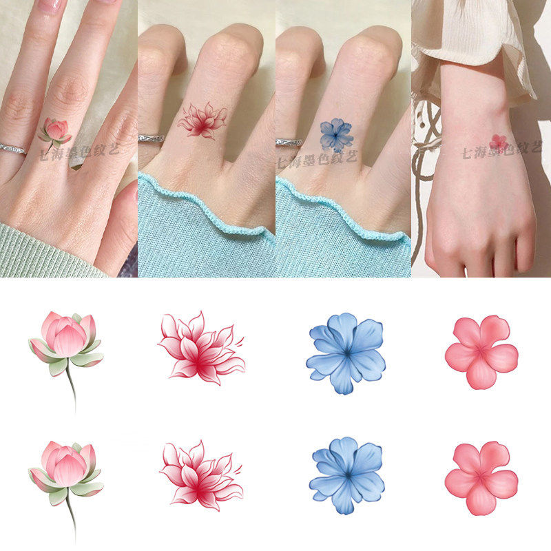 手指彩色蝴蝶小图花朵纹身贴ins风防水女持久纯欲仿真学生可水洗,家居饰品,其他贴饰,淘宝优惠券,粉丝福利购,淘宝优惠卷