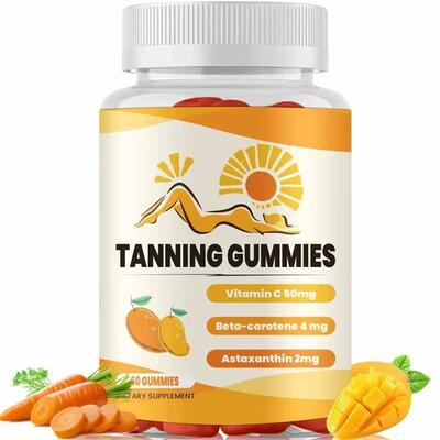 现货跨境爆款Bronze Bites Tanning Gummies天然美黑补充剂样品