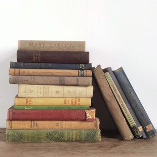 旧书英文二手复古旧书 外文欧式硬皮烫金书 拍摄道具家居办公摆件