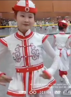 蒙古舞蹈演出服儿童女蒙古族男童蒙袍内蒙古少数民族服装新款套装