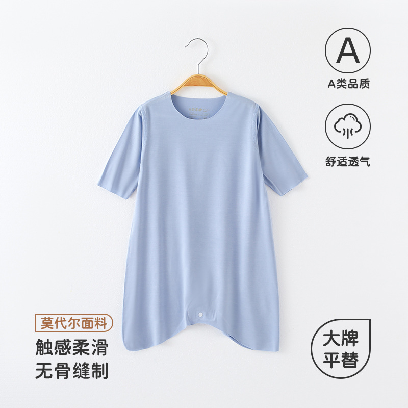 莫代尔婴儿睡衣夏季薄款空调家居服男女宝宝连体衣睡袍新生儿睡袋