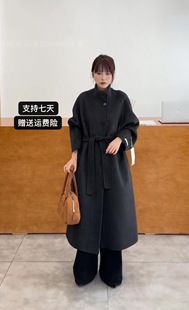 2026年早春新款立领双面羊毛大衣中长款时尚气质显瘦羊毛呢外套女