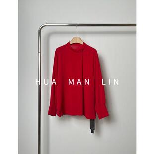 【朵姐臻选】100%桑蚕丝鬼绉衬衫 7682