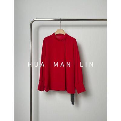 【朵姐臻选】100%桑蚕丝鬼绉衬衫 7682